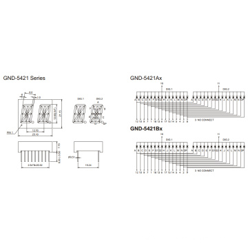 0,54inch 2 dígitos 7 Segmento Display (GNS-5421Ax-Bx)